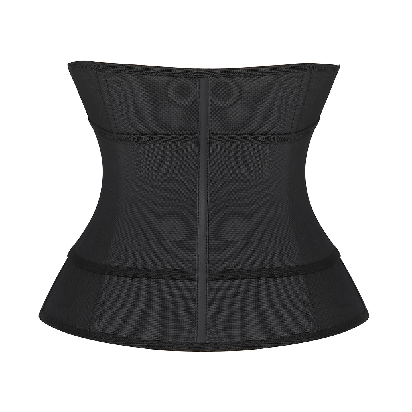 Black Bust Support Latex Waist Trainer With Belt Firm Control