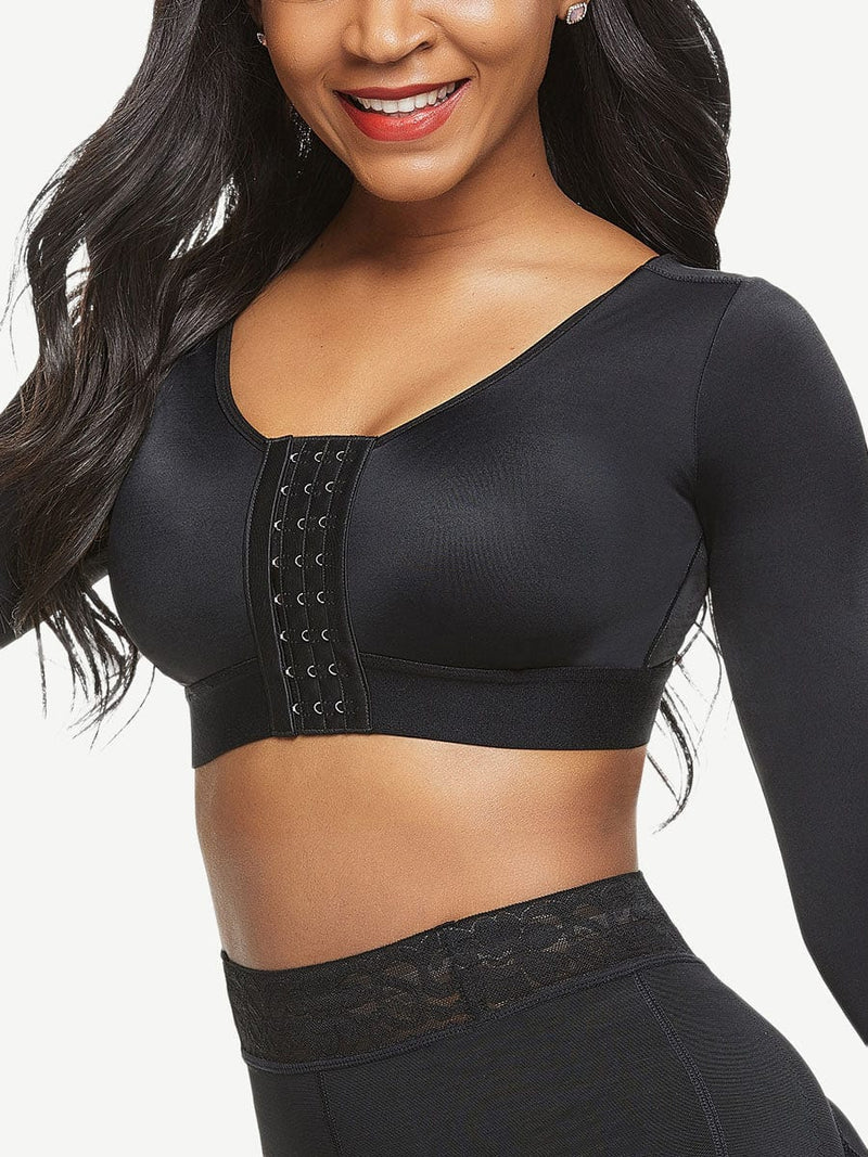 Post-surgical Crop Shapewear 3-Row Hooks Plus Size Instantly Slims