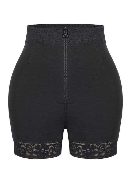 Front Zipper Butt Lifter Shorts High Waist Curve-Creating