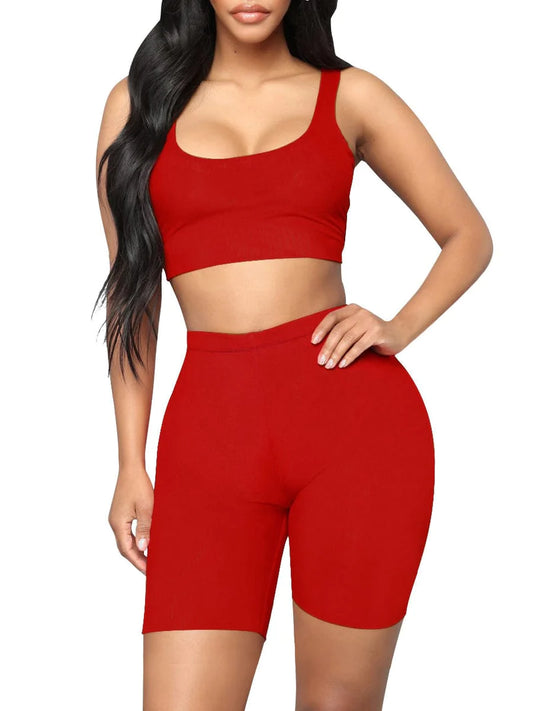 Gymnastic Cropped Sports Shorts Suit High Waist Mid Support